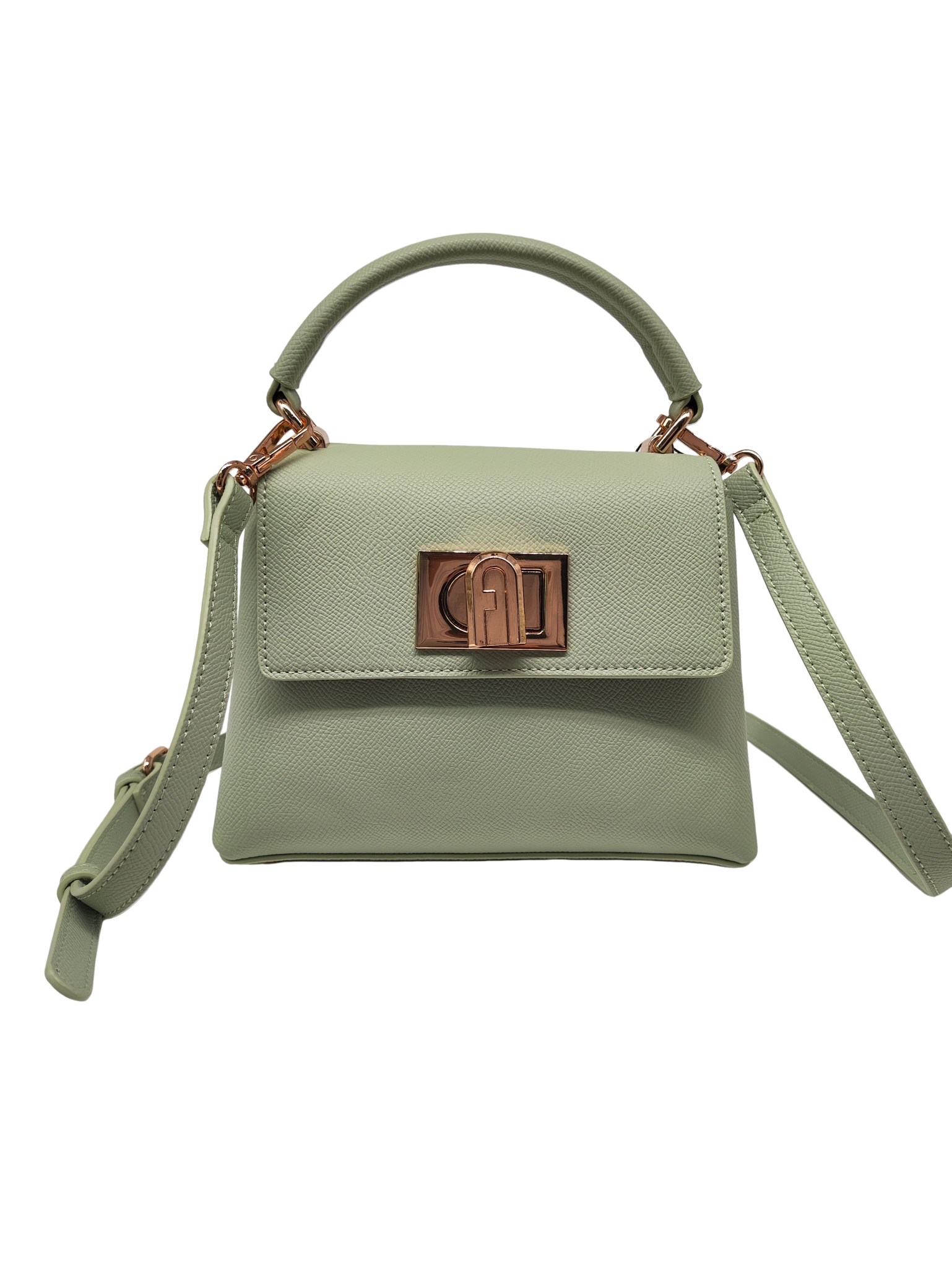 PU handbag with decorative hardware